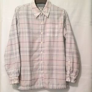 L.L Bean Fleece Linnen Flannel Button Down Shirt S